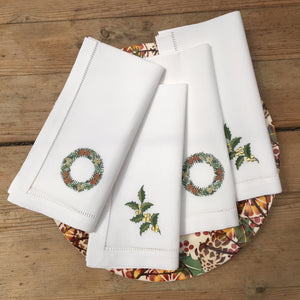 Holly & Wreath napkins