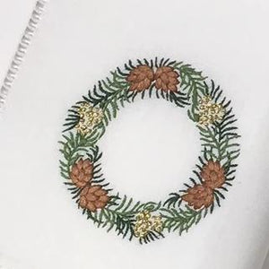 Wreath + Pine Cone napkins
