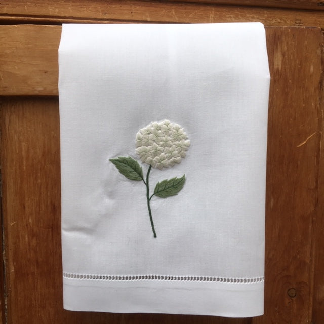 Hydrangea White hand towel