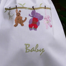 Toys embroidered white cotton bags