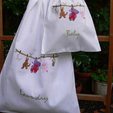 Toys embroidered white cotton bags